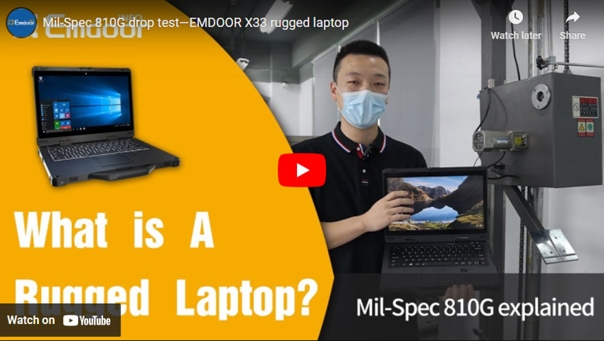 밀 스펙 810G 드롭 테스트 EMDOOR X33 견고한 노트북