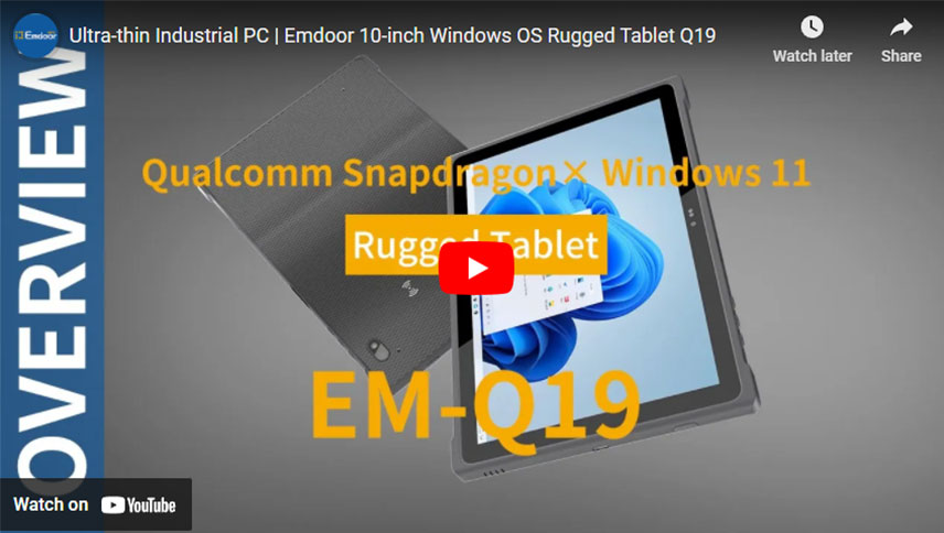 초박형 산업용 PC | Emdoor 10 인치 Windows OS 견고한 태블릿 Q19